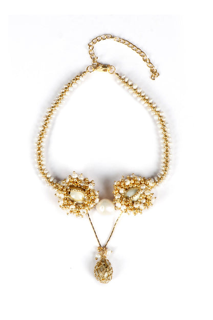 Gold Plated Pearl Choker Necklace
