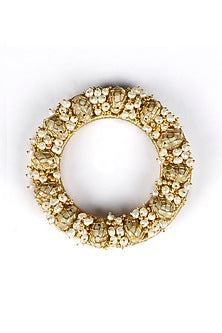 Gold Plated Pearl & Beaded Bangle
