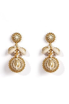 Gold Plated Shells Dangler Earrings