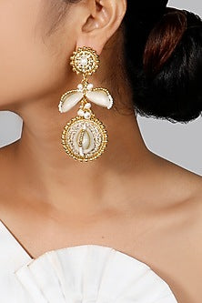 Gold Plated Shells Dangler Earrings