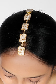 Gold Plated Enameled Maang Tikka