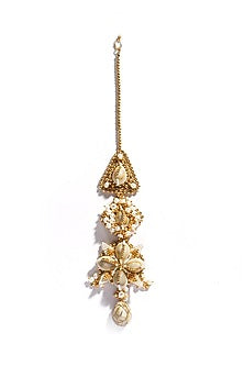 Gold Plated Pearls Maang Tikka