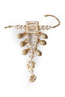Gold Plated Pearl Hand Harness