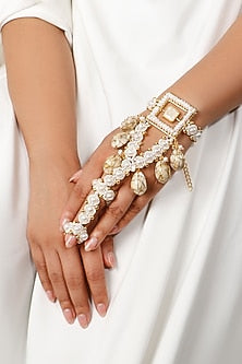 Gold Plated Pearl Hand Harness