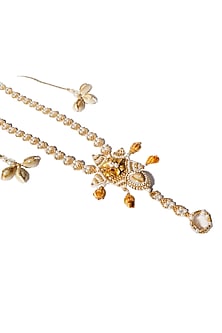 Gold Plated Enameled Shells Haath Phool