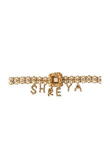 Gold Plated Enameled Stone Choker Necklace