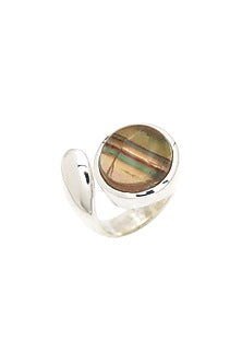 White Finish Fluorite Ring In Sterling Silver