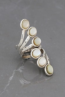White Finish Pearl Pride Ring In Sterling Silver
