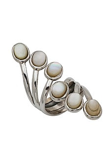 White Finish Pearl Pride Ring In Sterling Silver