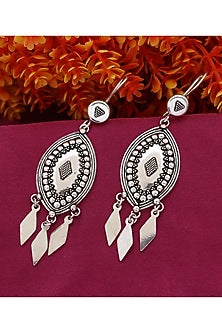 White Finish Teesri Aankh Dangler Earrings In Sterling Silver
