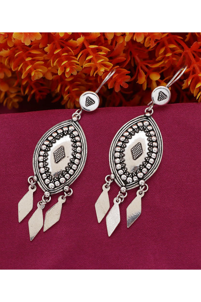 White Finish Teesri Aankh Dangler Earrings In Sterling Silver