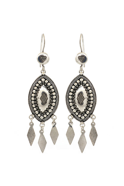 White Finish Teesri Aankh Dangler Earrings In Sterling Silver