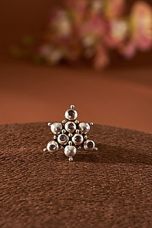 White Finish Amethyst Ring In Sterling Silver
