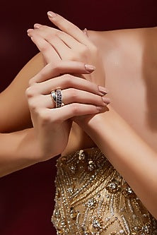White Finish Amethyst Gemstone Ring In Sterling Silver