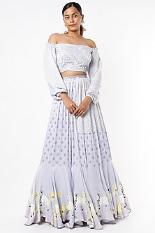 Lilac Kadakara Printed Skirt Set