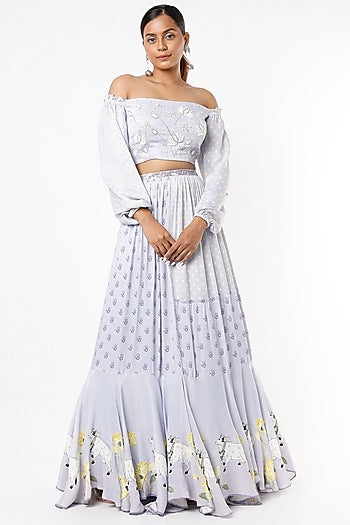 Lilac Kadakara Printed Skirt Set
