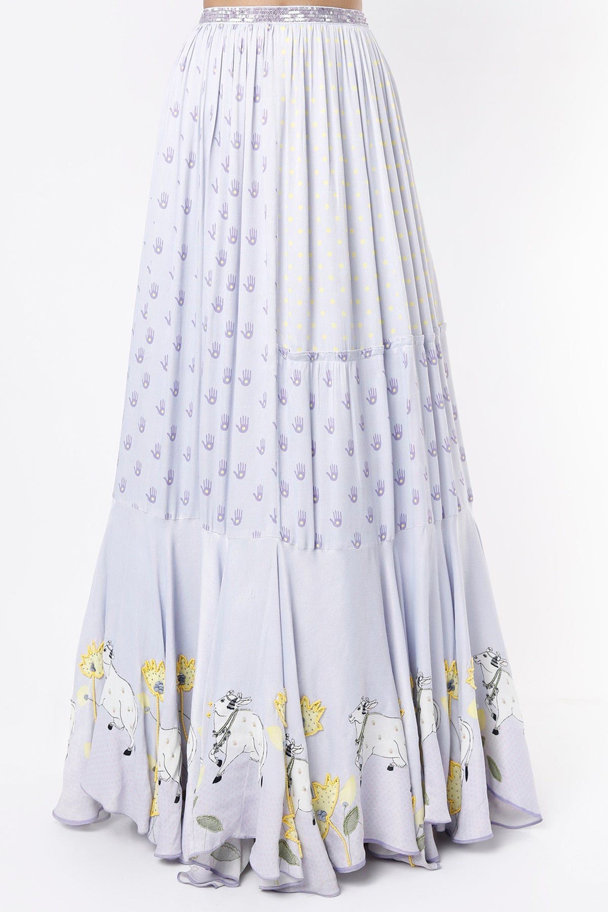 Lilac Kadakara Printed Skirt Set