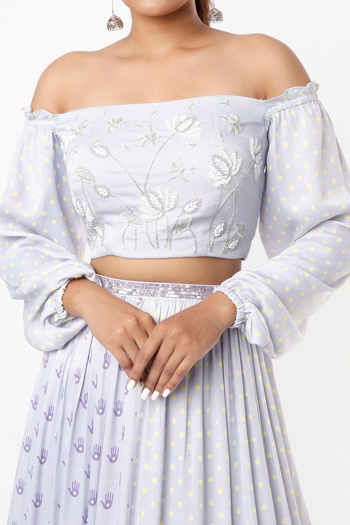 Lilac Kadakara Printed Skirt Set
