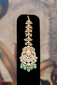 Gold Plated Maangtikka In Sterling Silver