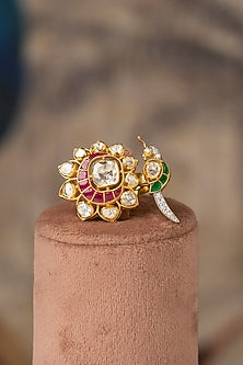 Gold Plated Ruby Stone Ring In Sterling Silver