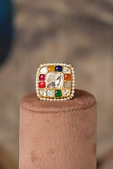 Gold Plated Ruby Stone Ring In Sterling Silver