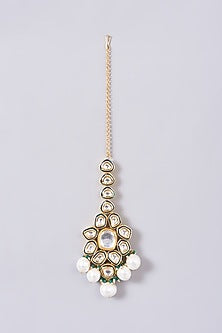 Gold Finish Kundan Polki & Pearl Necklace Set