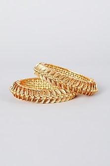 Gold Finish Bangles (Set of 2)