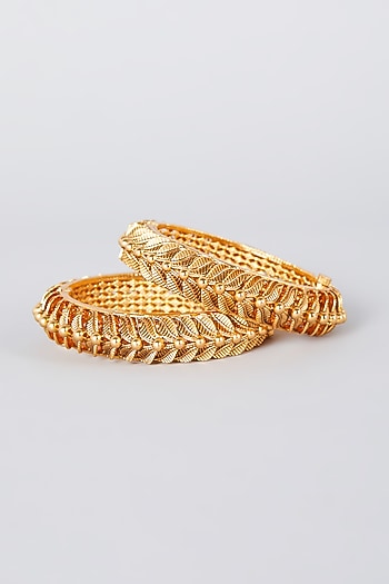 Gold Finish Bangles (Set of 2)