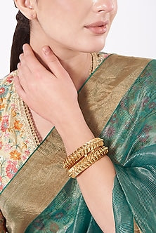 Gold Finish Bangles (Set of 2)