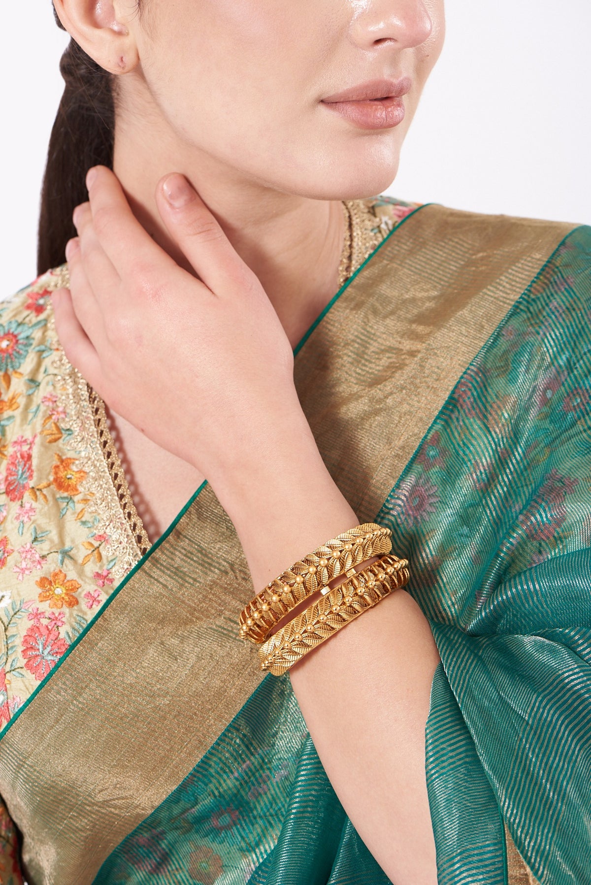 Gold Finish Bangles (Set of 2)