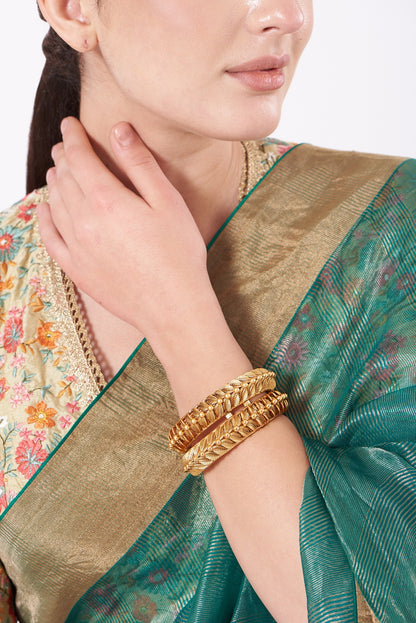 Gold Finish Bangles (Set of 2)