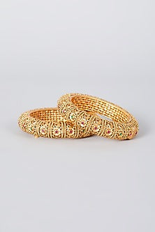Gold Finish Bangles (Set of 2)