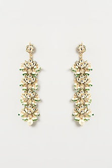 Gold Finish Kundan Polki Long Necklace Set
