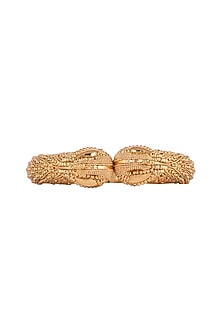 Gold Finish Peacock Bangles (Set of 2)