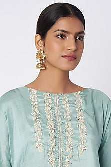 Gold Finish Peacock Jhumka Earrings