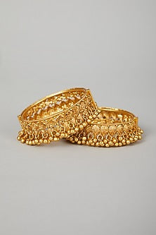 Gold Finish Openable Bangles (Set of 2)