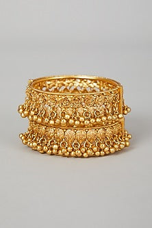 Gold Finish Openable Bangles (Set of 2)