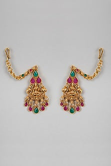 Gold Finish Motif & Pearl Temple Mala Set