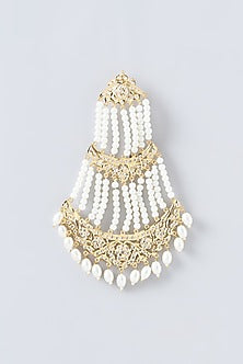 Gold Finish Kundan Polki & Pearl Pasa