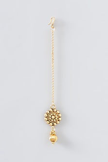 Gold Finish Kundan Polki Temple Choker Necklace Set