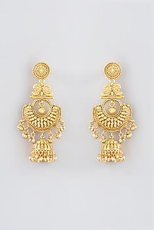 Gold Finish Kundan Polki Temple Choker Necklace Set