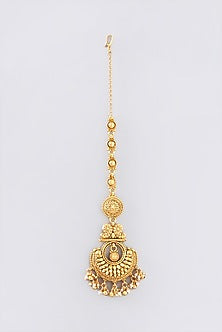 Gold Finish Kundan Polki Temple Choker Necklace Set
