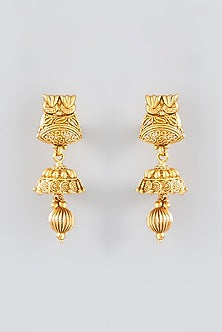 Gold Finish Kundan Polki Temple Choker Necklace Set