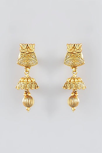 Gold Finish Kundan Polki Temple Choker Necklace Set