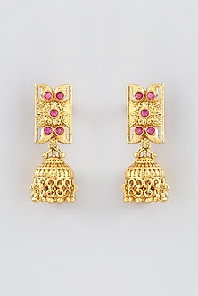 Gold Finish Kundan Polki Temple Long Necklace Set