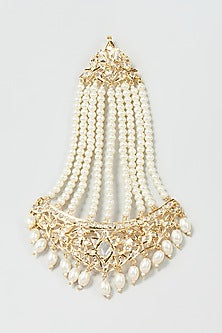 Gold Finish Kundan Polki & Pearl Pasa