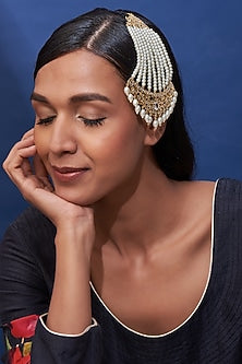 Gold Finish Kundan Polki & Pearl Pasa