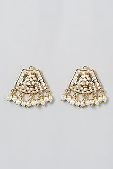 Gold Finish Kundan Polki & Pearl Necklace Set