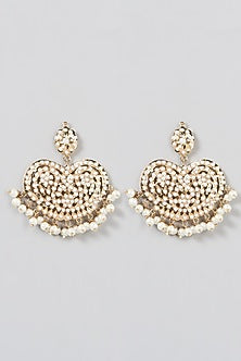 Gold Finish Pearl & Kundan Polki Choker Necklace Set