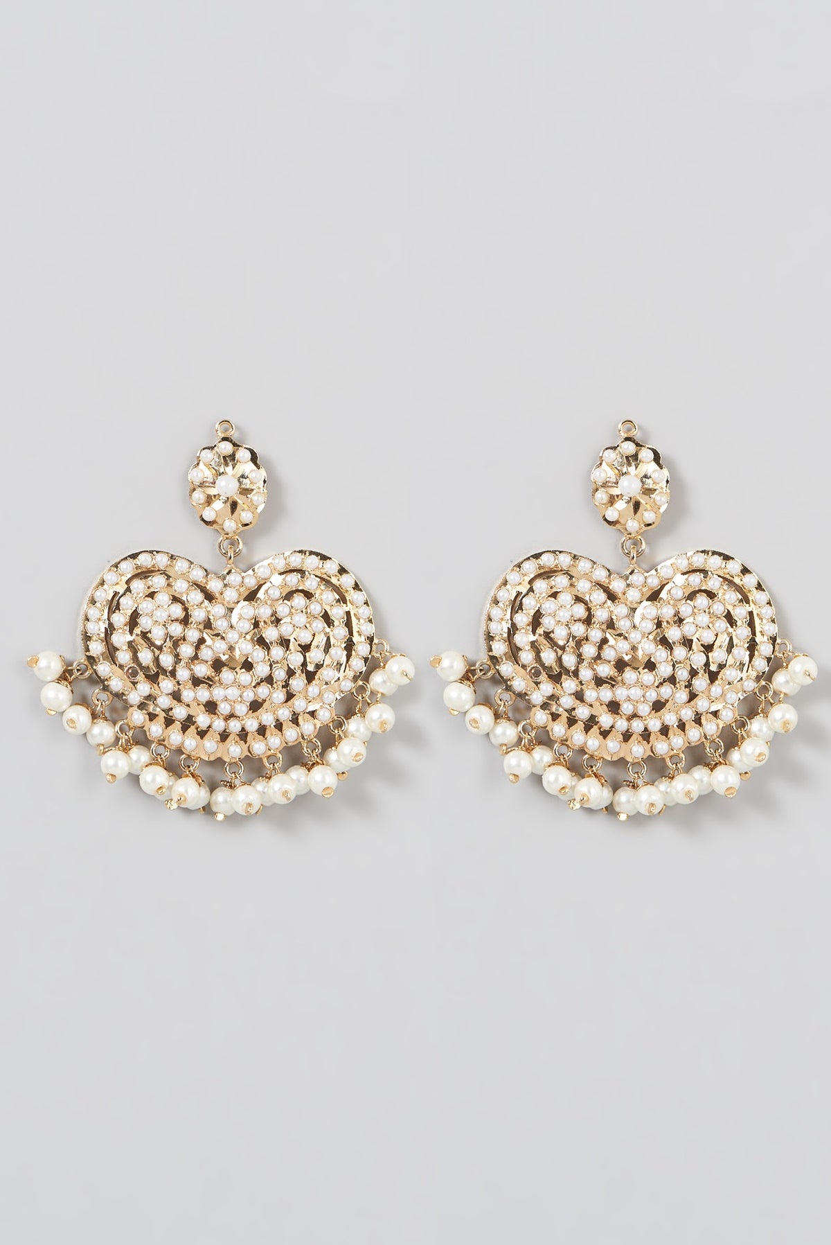 Gold Finish Pearl & Kundan Polki Choker Necklace Set